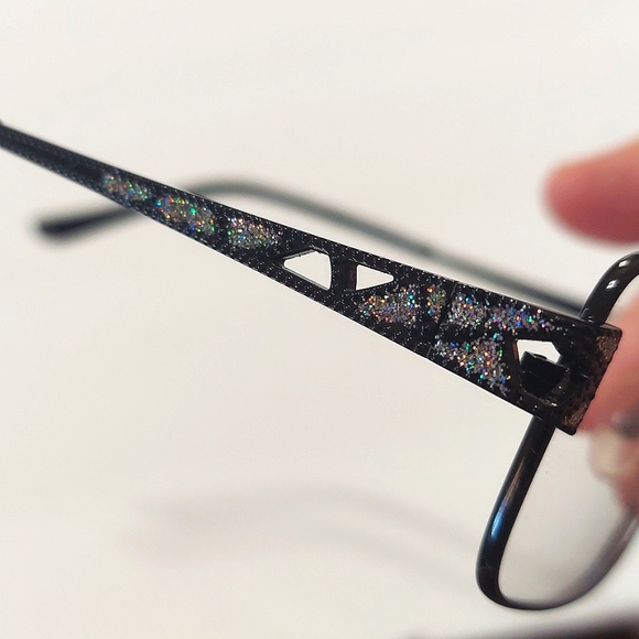 NWOT Bella Italia Unisex Stone Embellished Black Frame Eyeglasses - Picture 3 of 9